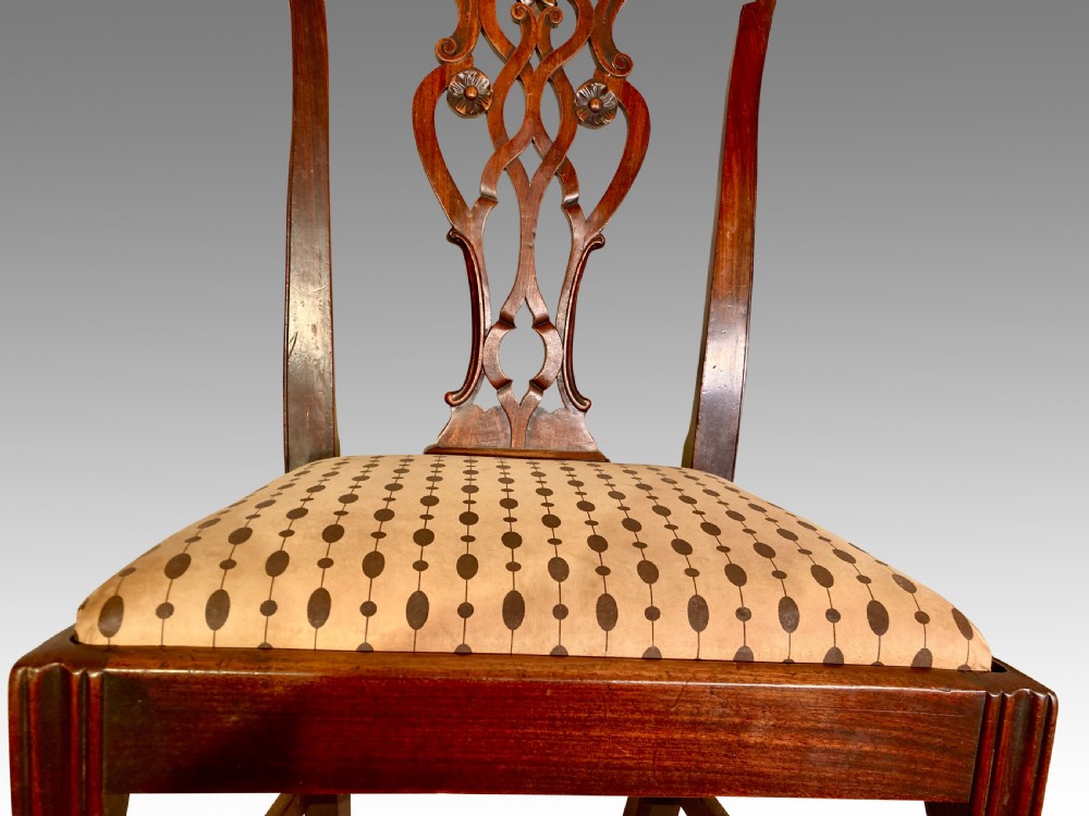 Set of ten Chippendale mahogany dining chairs. View VI