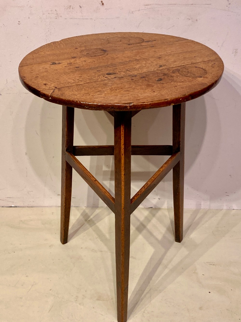 Antique oak cricket table. View VI
