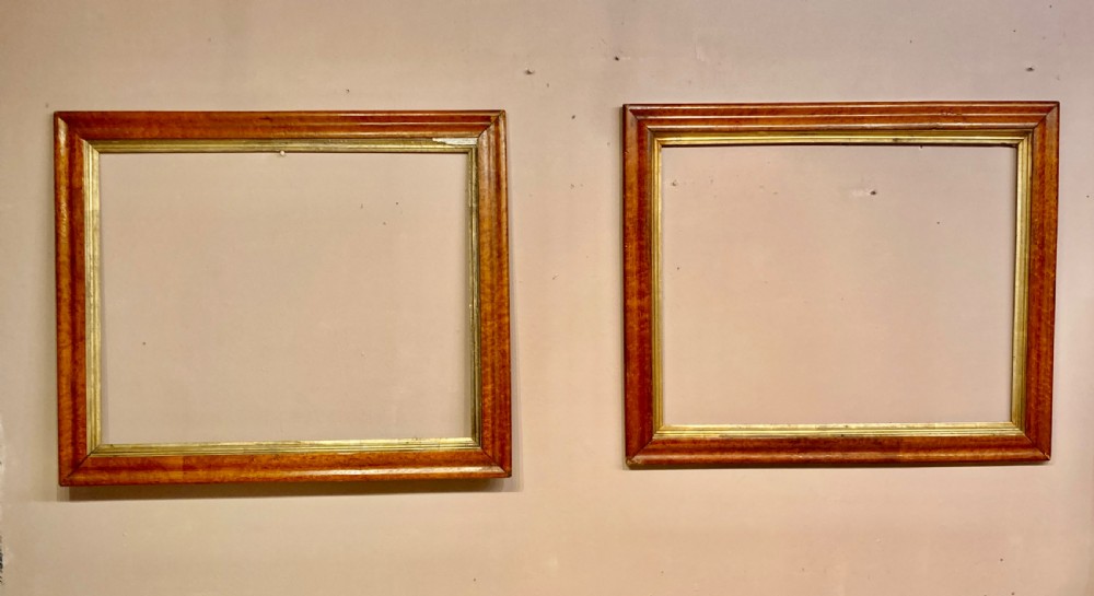Pair of early Victorian bird’s eye maple picture frames.