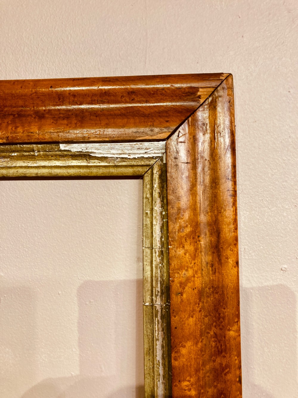 Pair of early Victorian bird’s eye maple picture frames. View IV