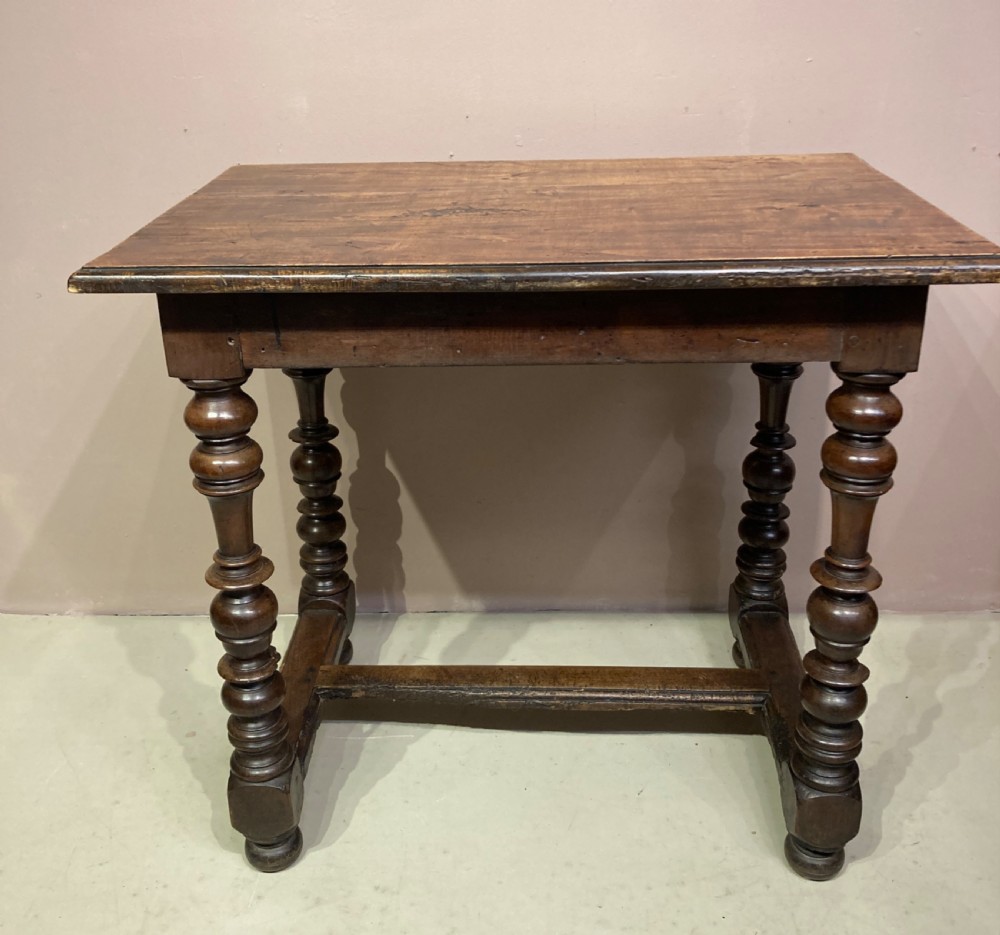 17th century walnut side table. View V