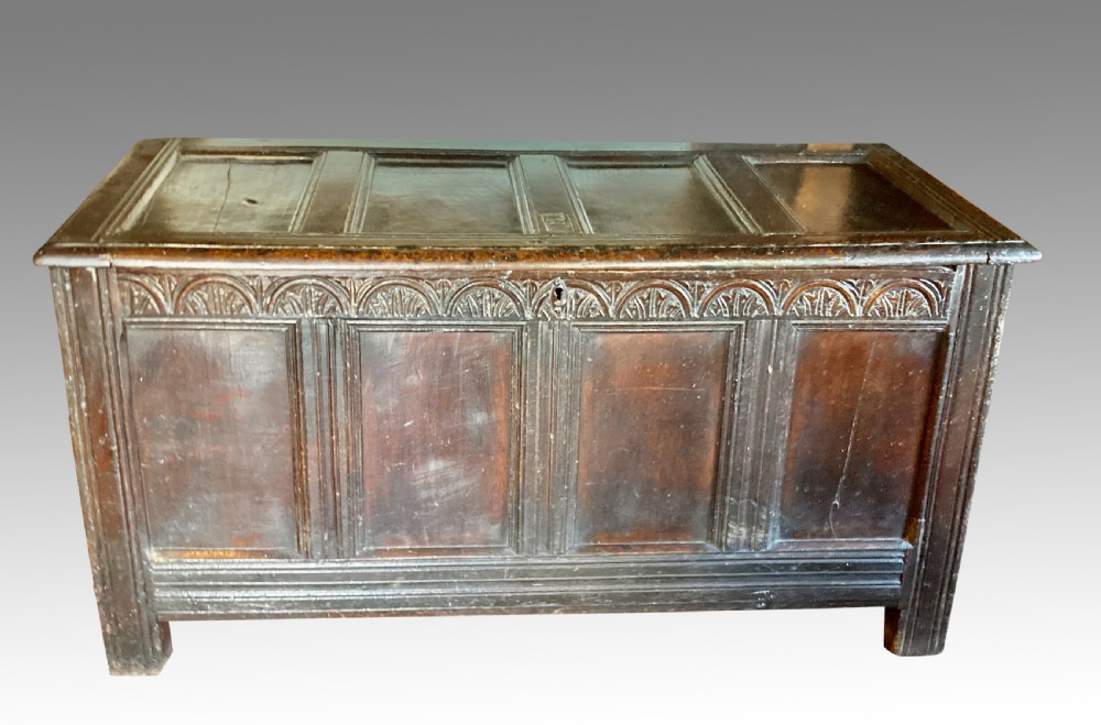 Charles II oak coffer.