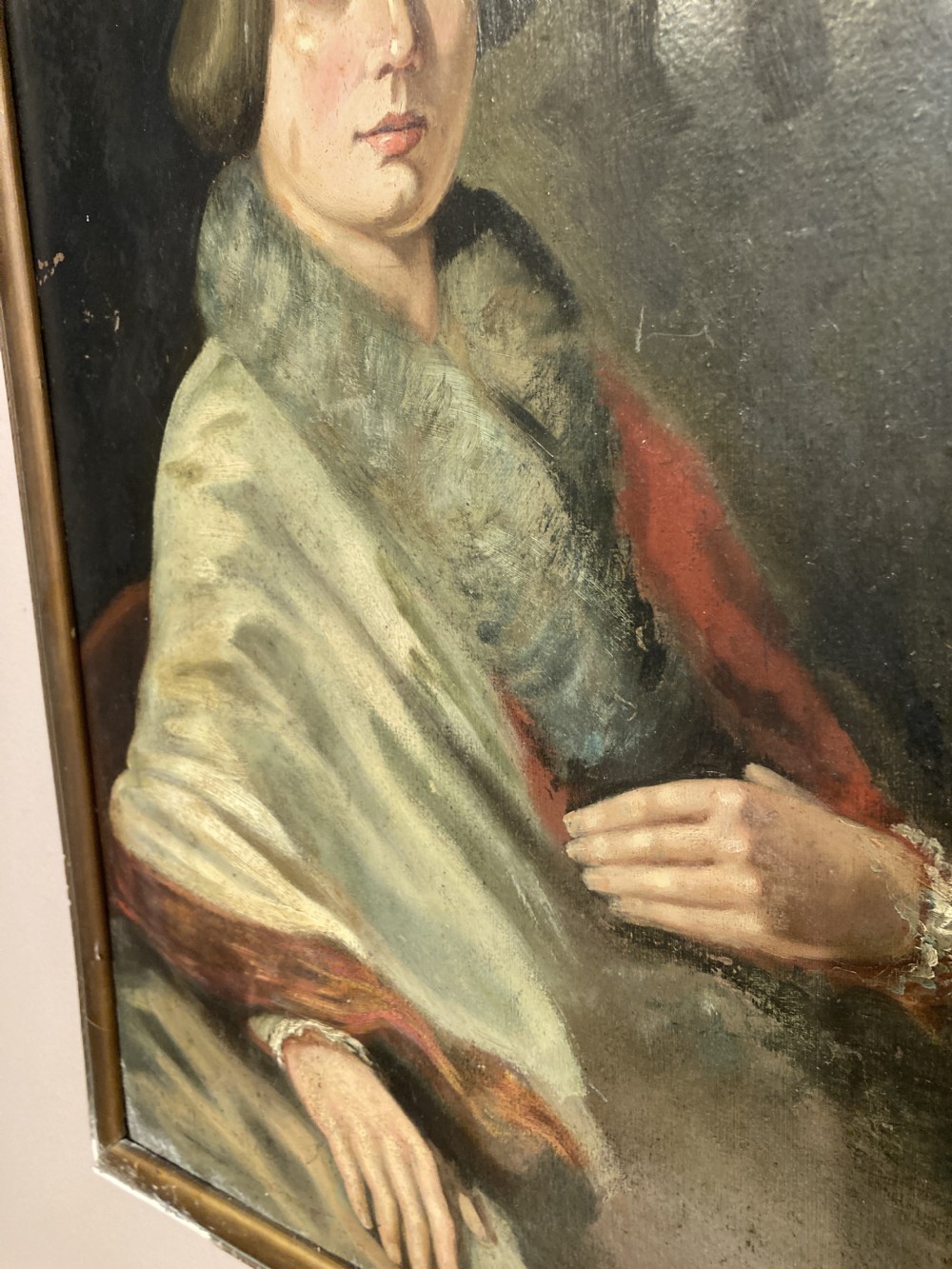 Victorian oil painting of a lady. View II
