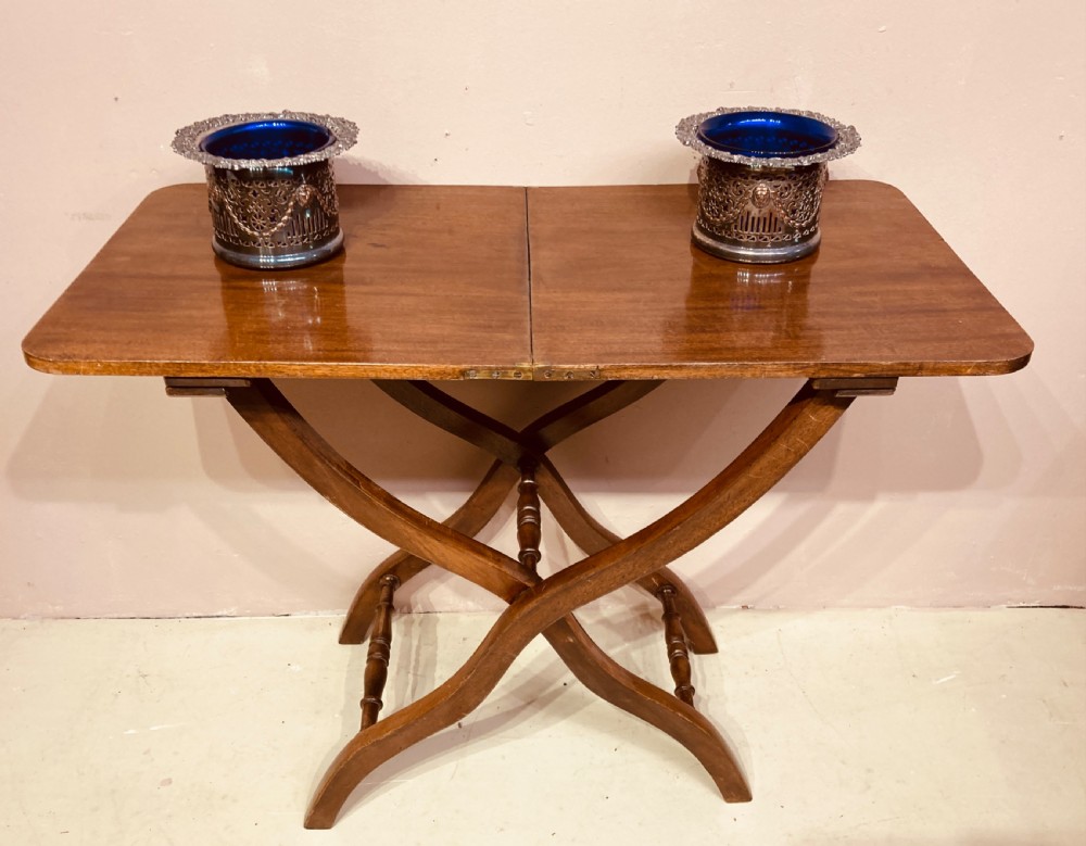Pair of Sheffield plated wine coasters. View VIII