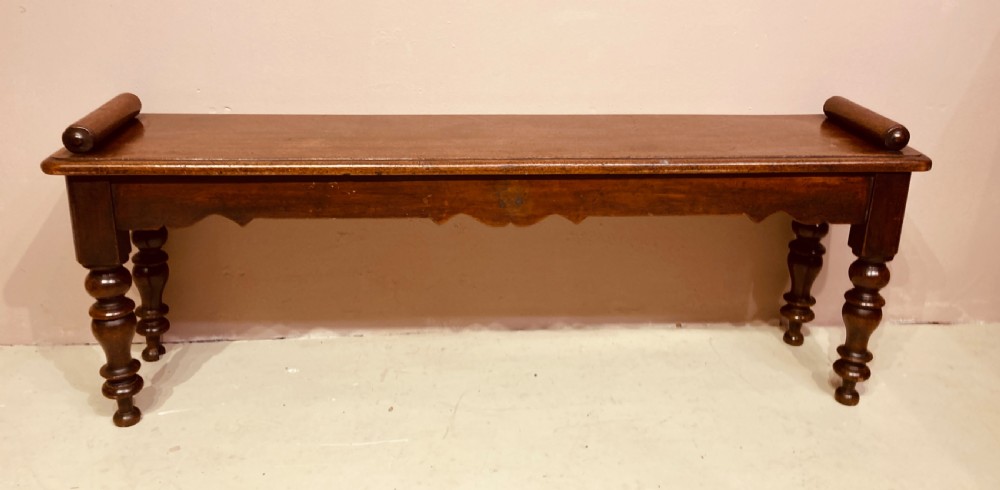 Victorian mahogany hall bench. View II