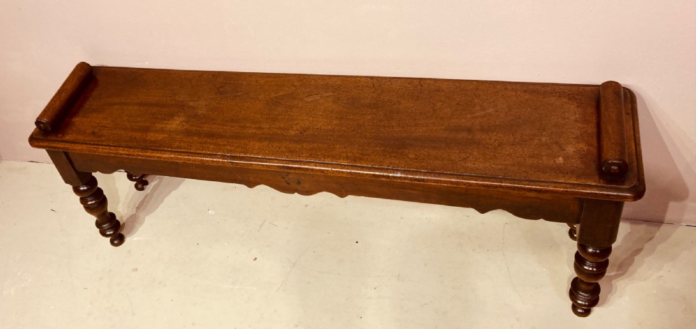 Victorian mahogany hall bench. View IV