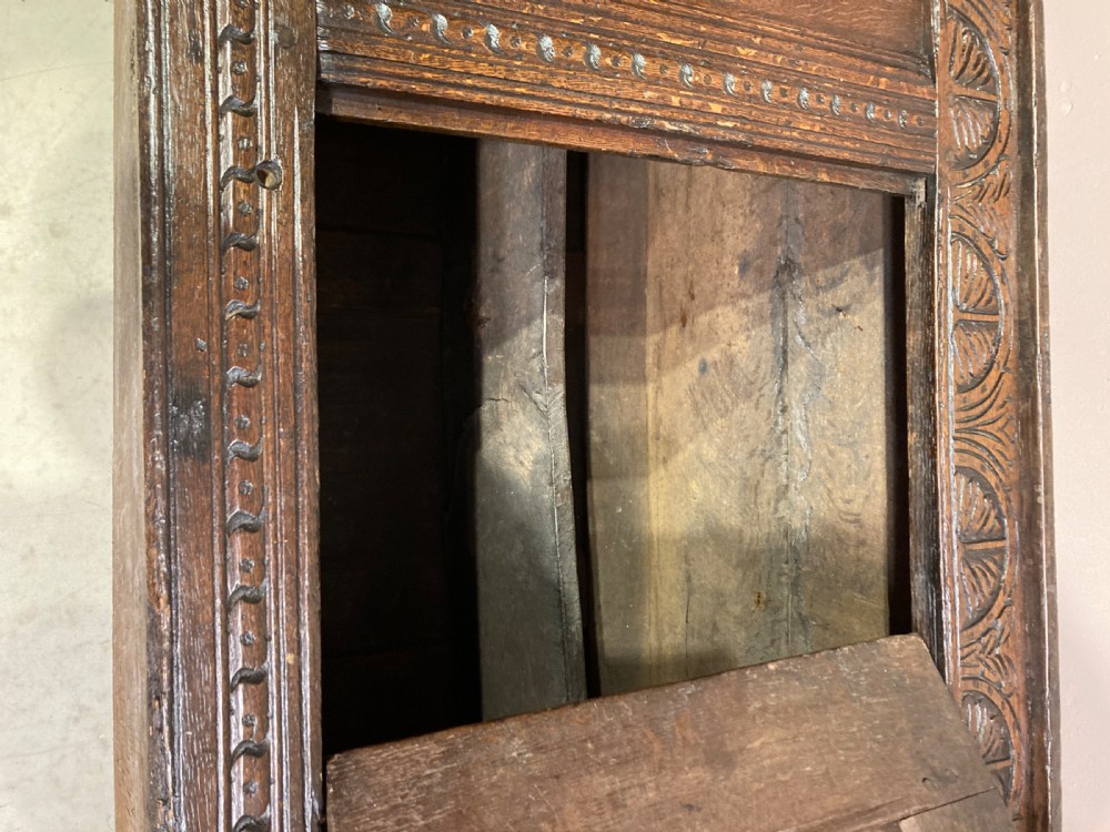 Charles II carved oak cupboard. View VII