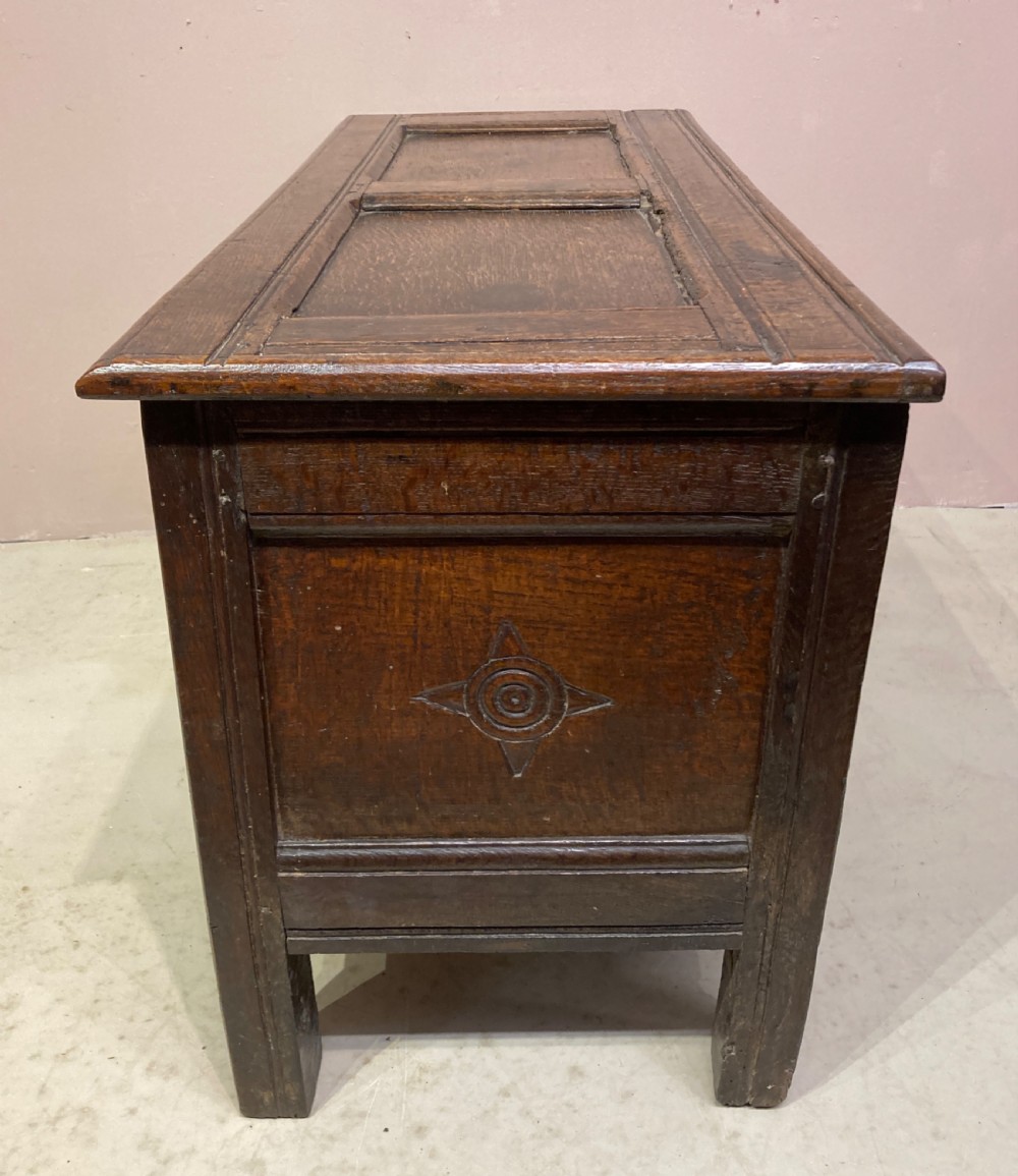 Charles I carved oak coffer. View VII