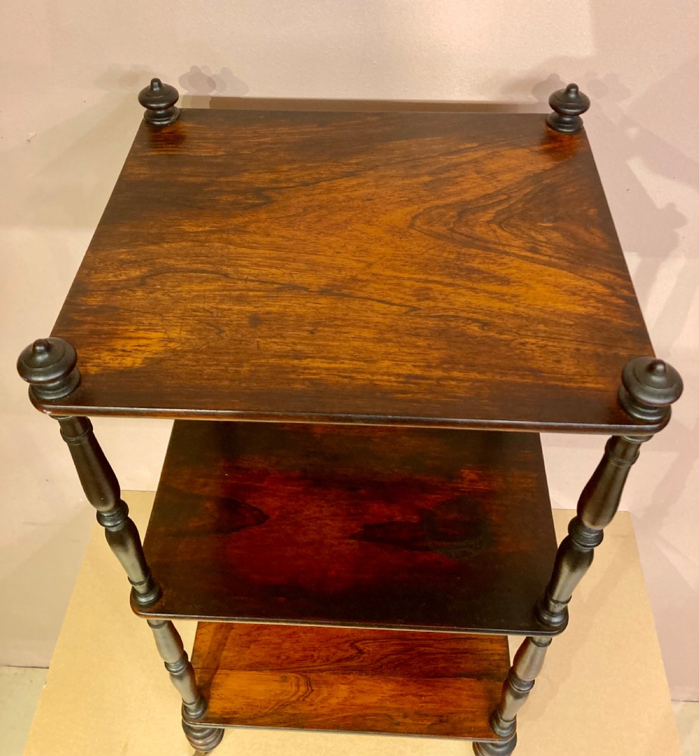 Small William IV rosewood three tier whatnot. View III