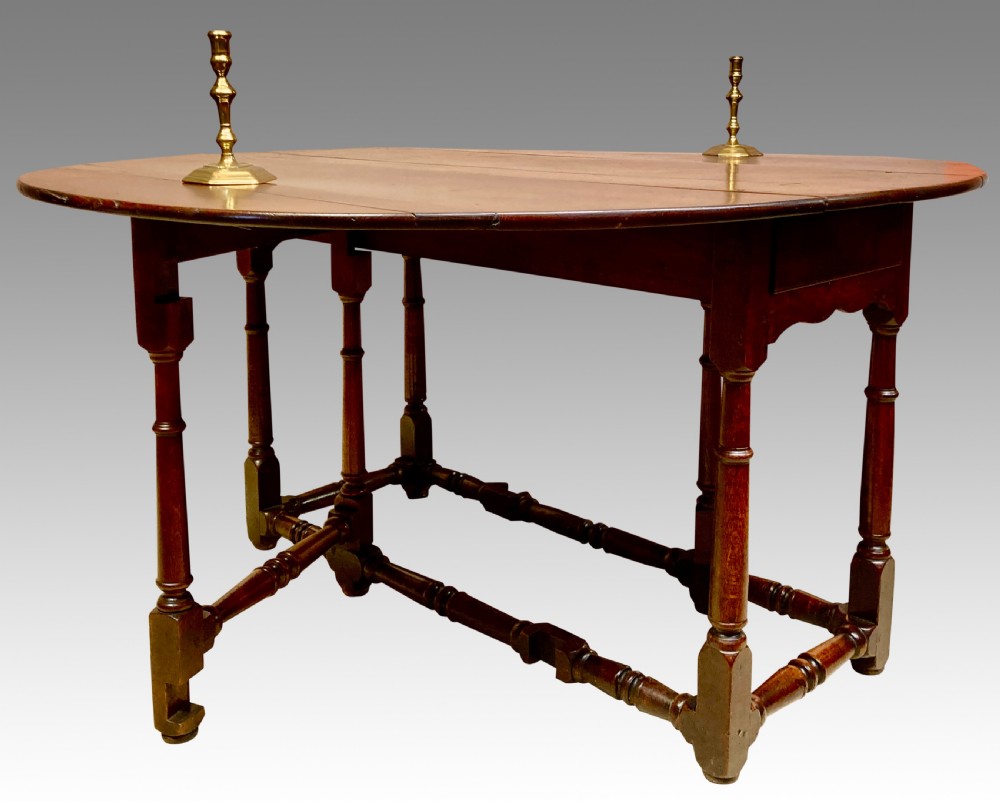Queen Anne Welsh oak gateleg table. View II
