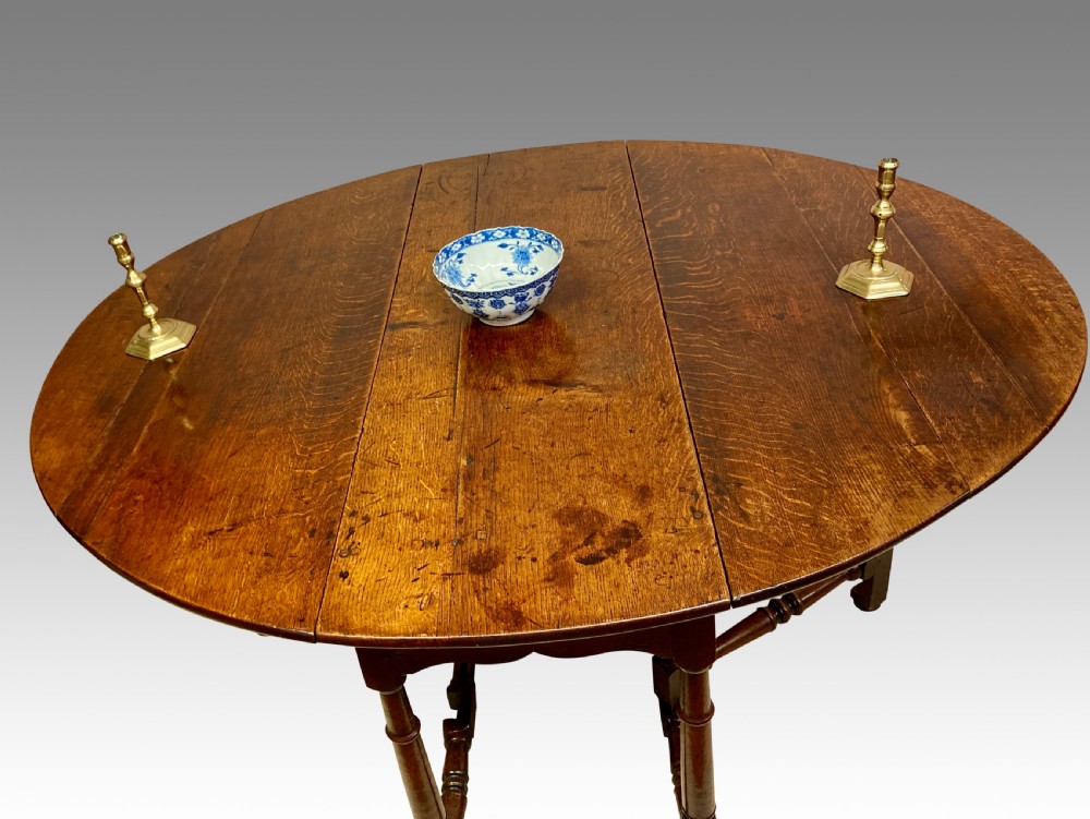Queen Anne Welsh oak gateleg table. View III