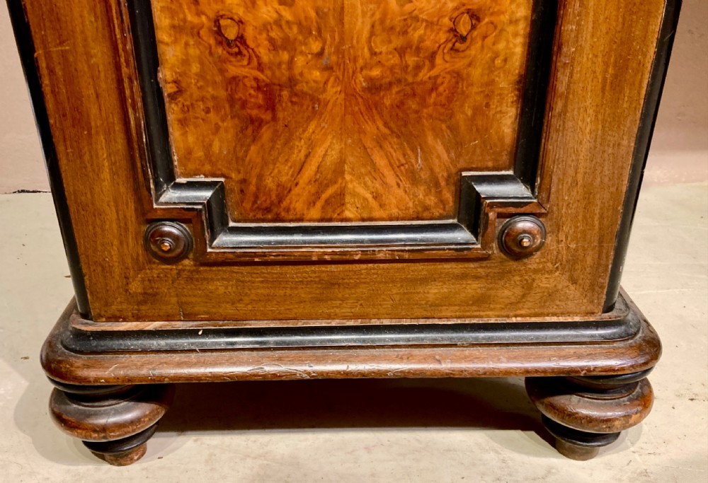 Victorian burr walnut pedestal desk. View VII