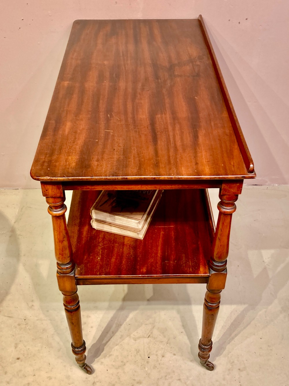 Small Victorian mahogany dumb waiter. View III