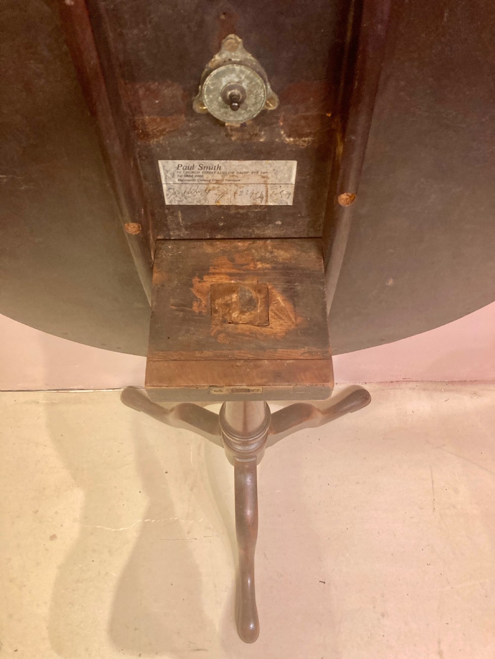 Georgian mahogany tripod table.  View III