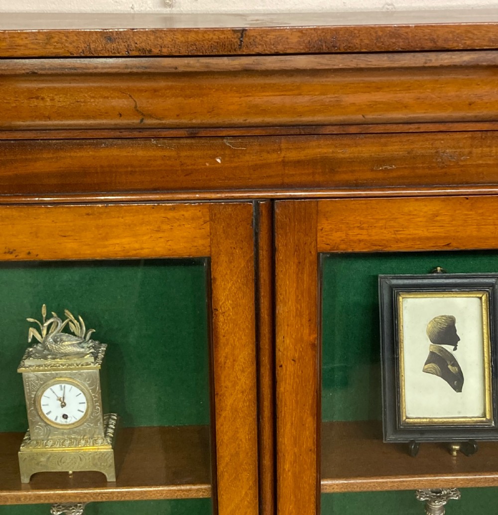 Small Victorian mahogany glazed door hanging cabinet. View II