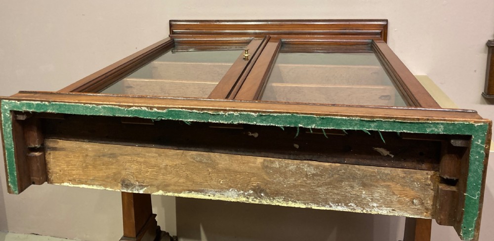 Small Victorian mahogany glazed door hanging cabinet. View VI