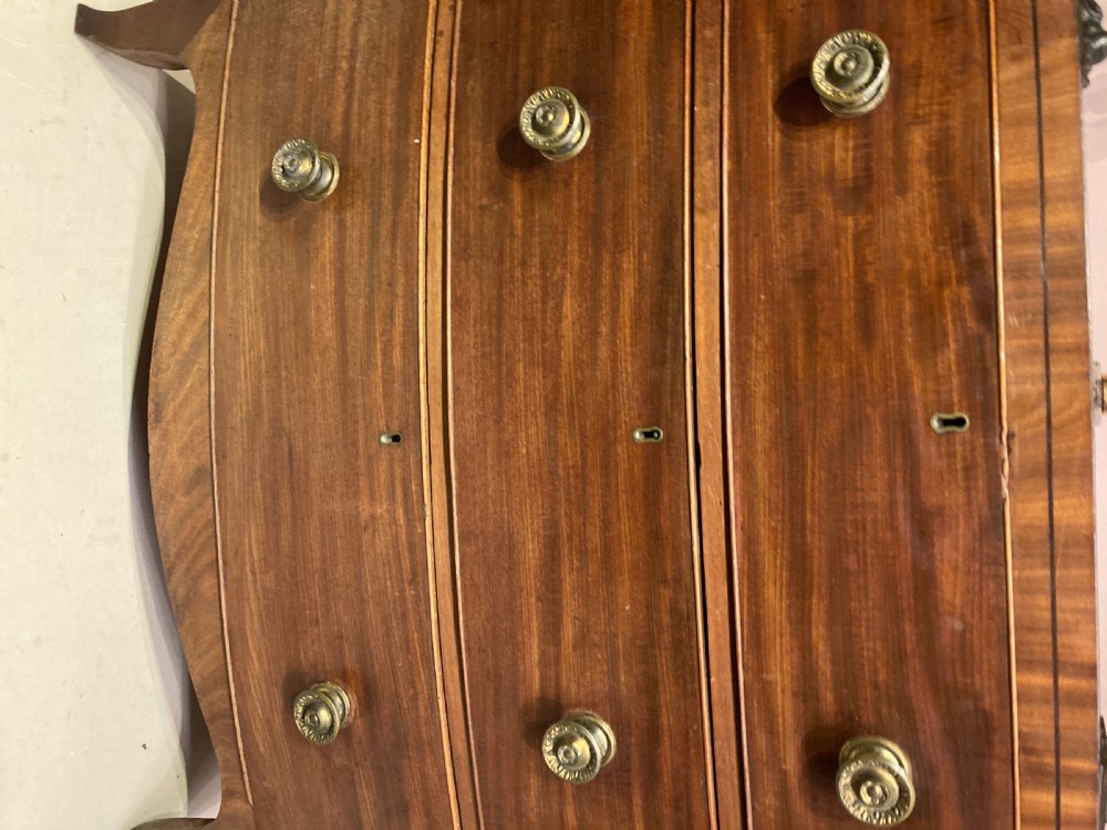 Georgian mahogany bow fronted chest of drawers. View II