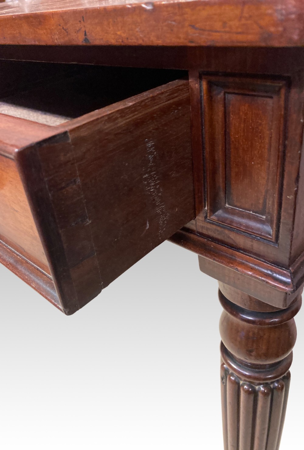 Georgian mahogany writing table. View IV
