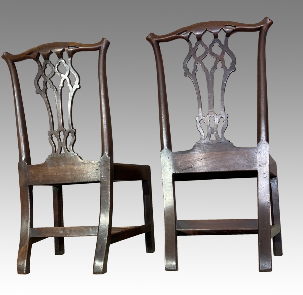 Pair of Chippendale mahogany side chairs. View VI
