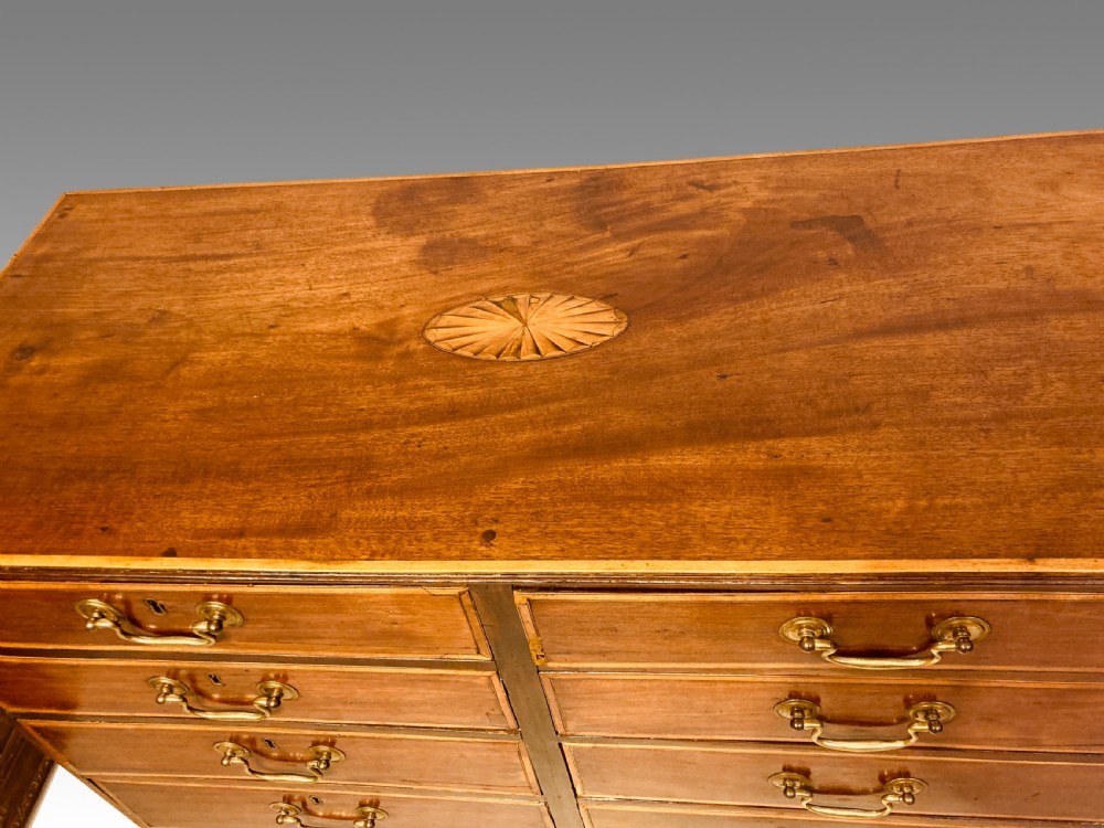 Antique Irish mahogany chest of ten drawers. View III