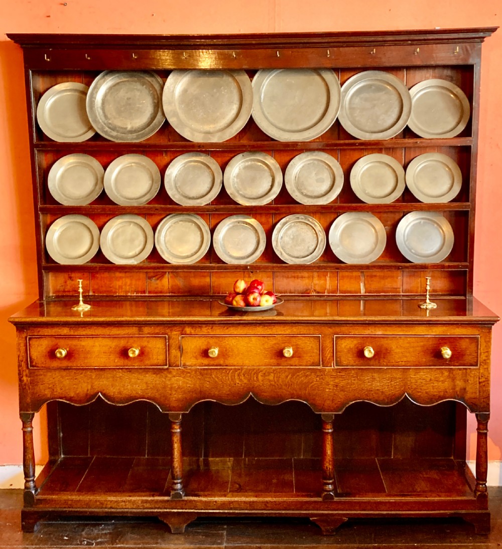 Antique Welsh oak dresser.