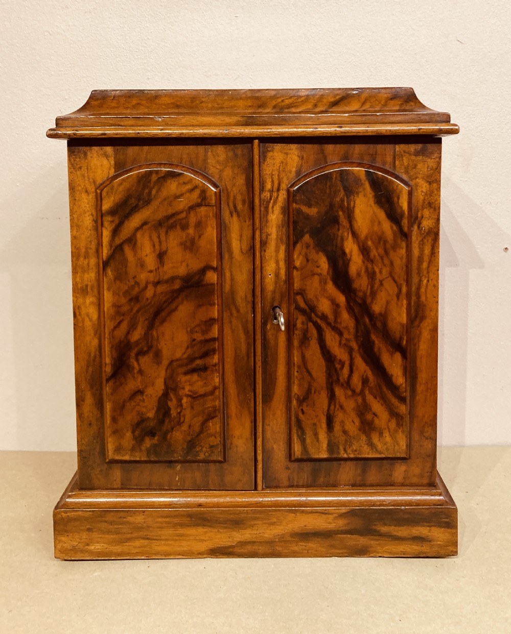 Victorian figured walnut table cabinet.