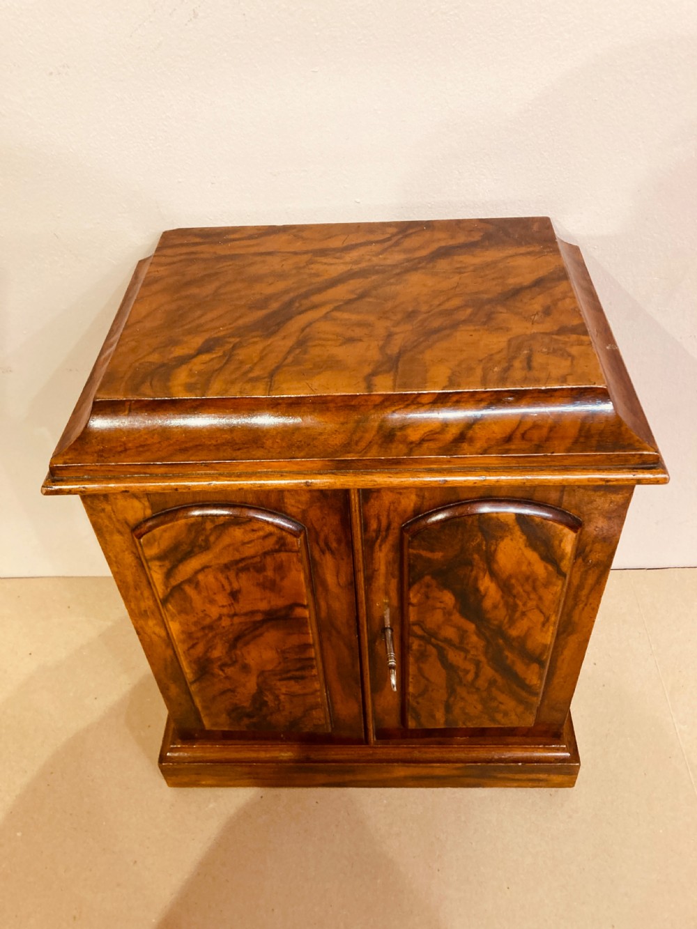Victorian figured walnut table cabinet. View II
