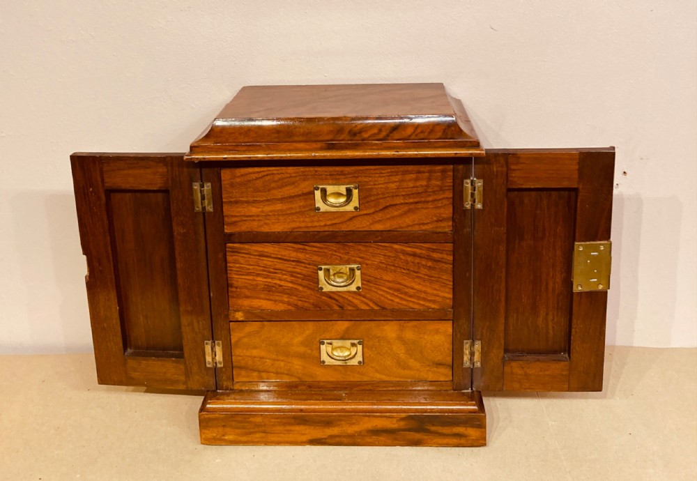 Victorian figured walnut table cabinet. View V