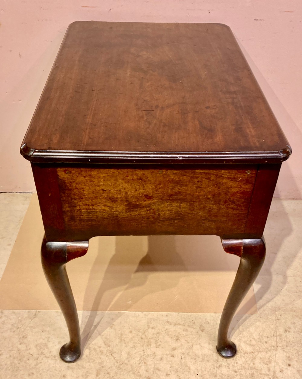Geo II red walnut lowboy. View III