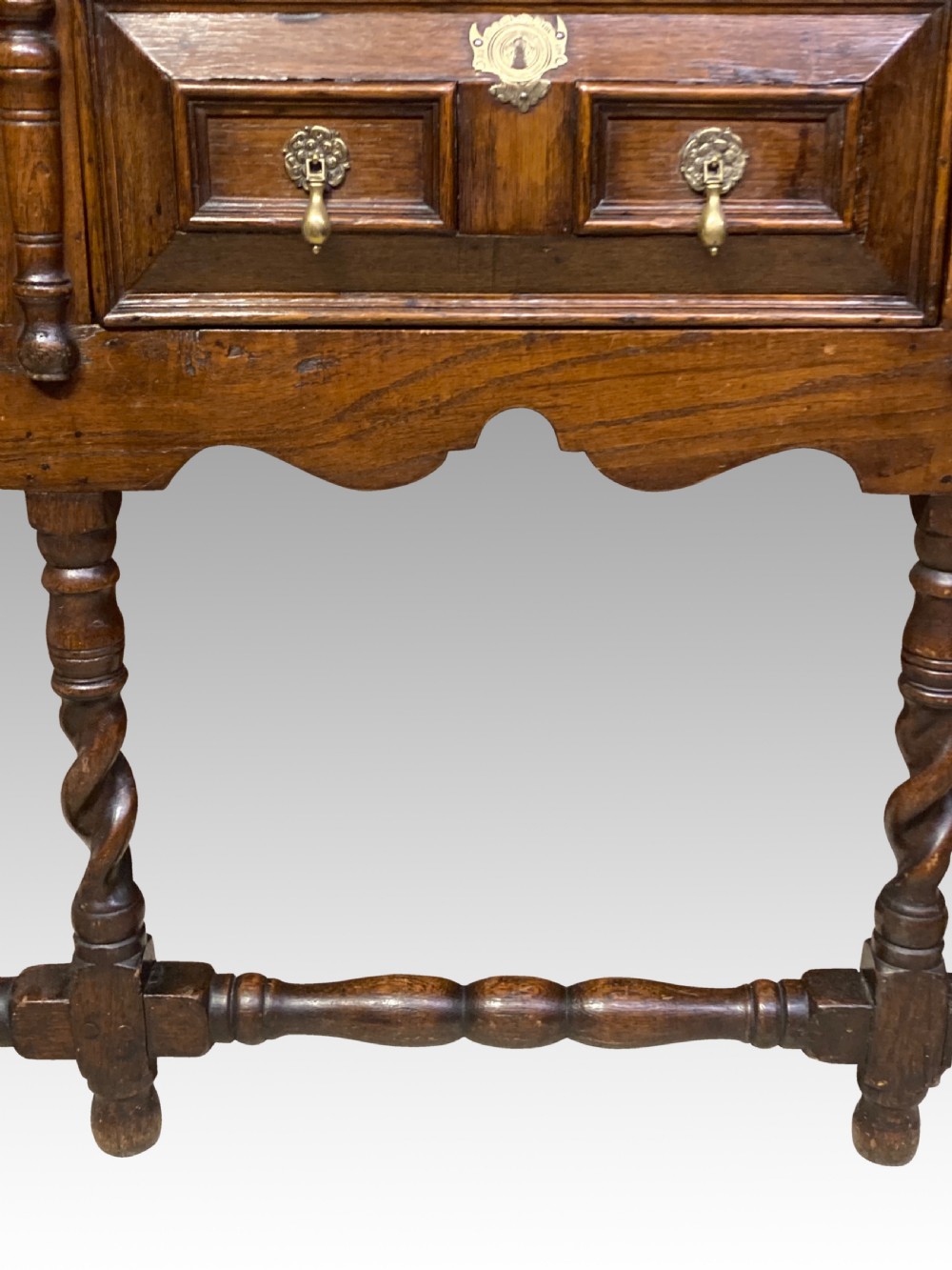 Antique oak dresser base. View V