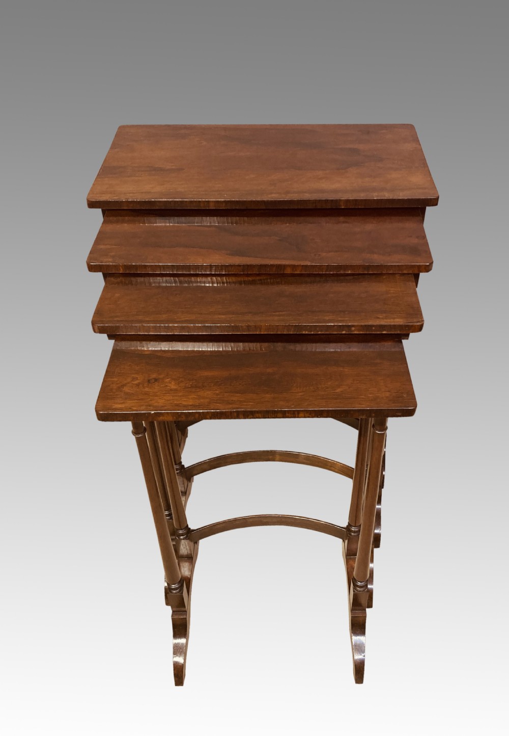 Georgian rosewood nest of 4 tables.