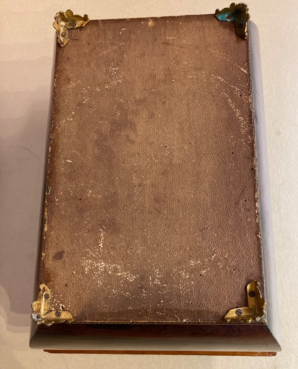 Antique rosewood and marquetry jewellery or sewing box. View V