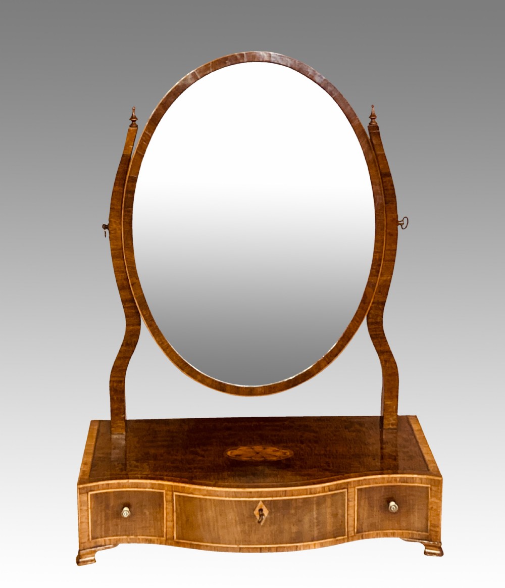 Sheraton mahogany dressing table mirror.