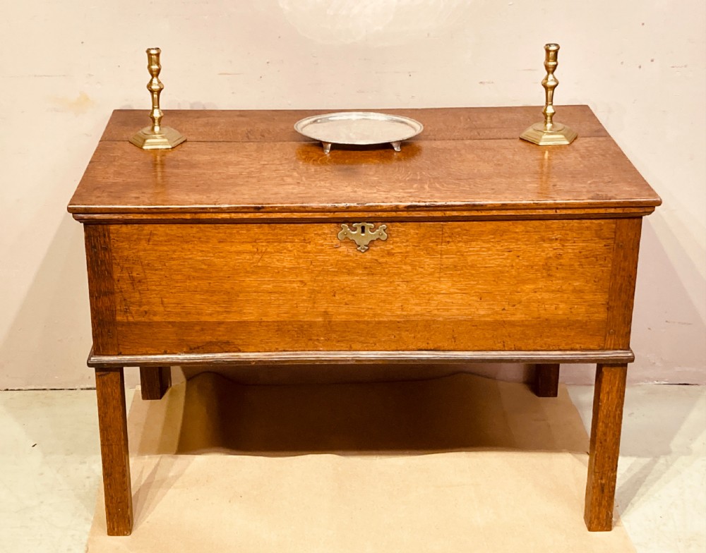 Georgian oak chest with fitted interior. View II