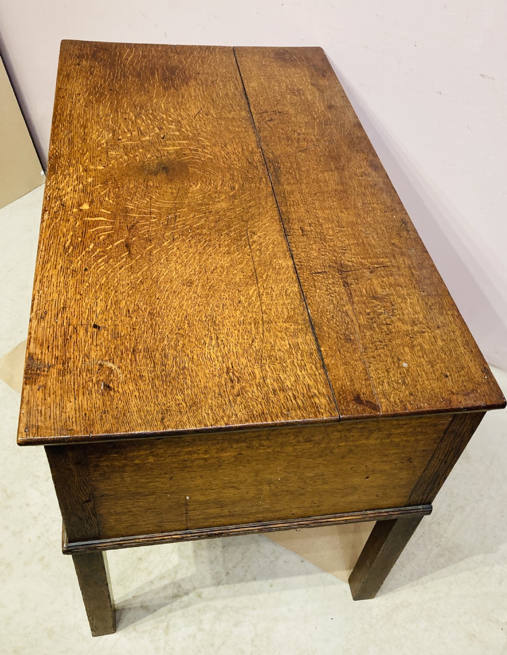 Georgian oak chest with fitted interior. View VI