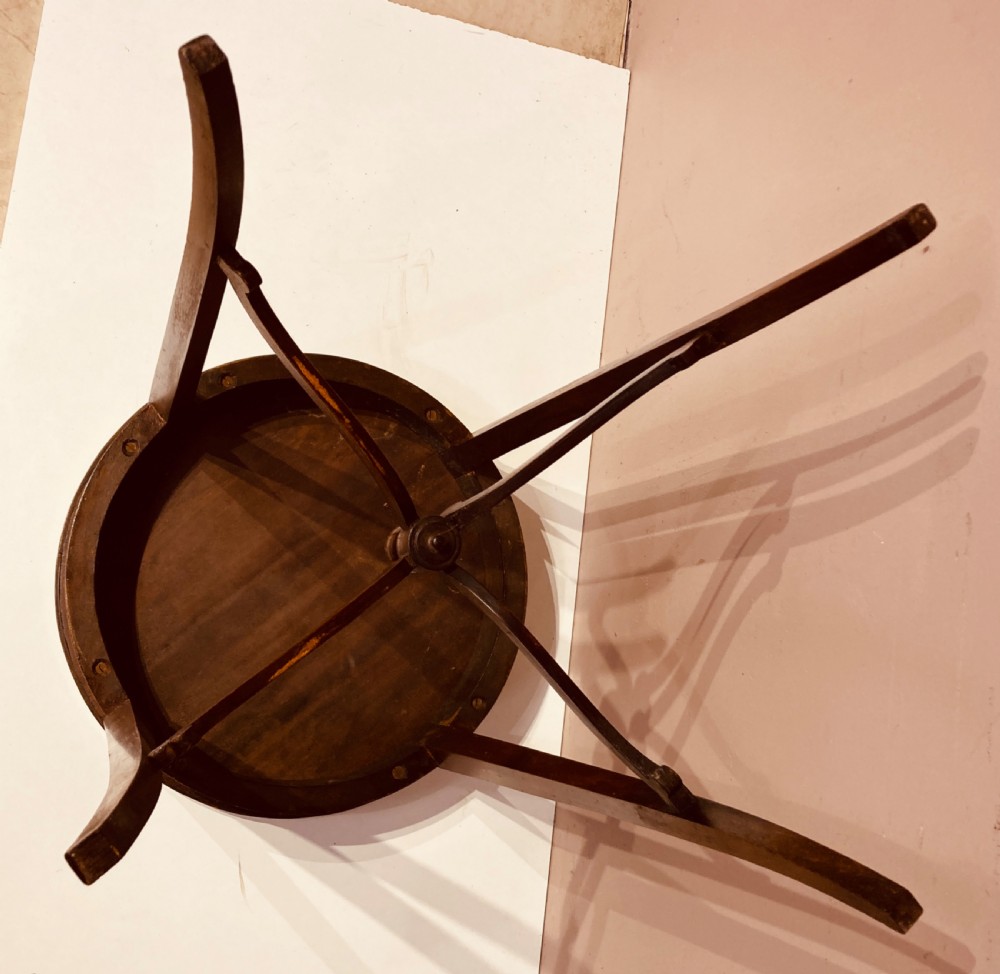 Antique circular inlaid mahogany lamp table. View V