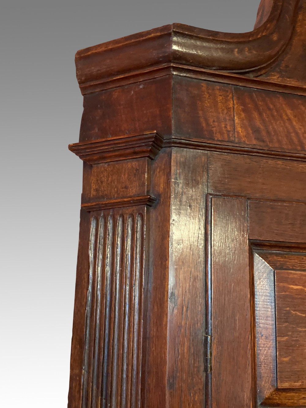 Georgian oak hanging corner cabinet. View V