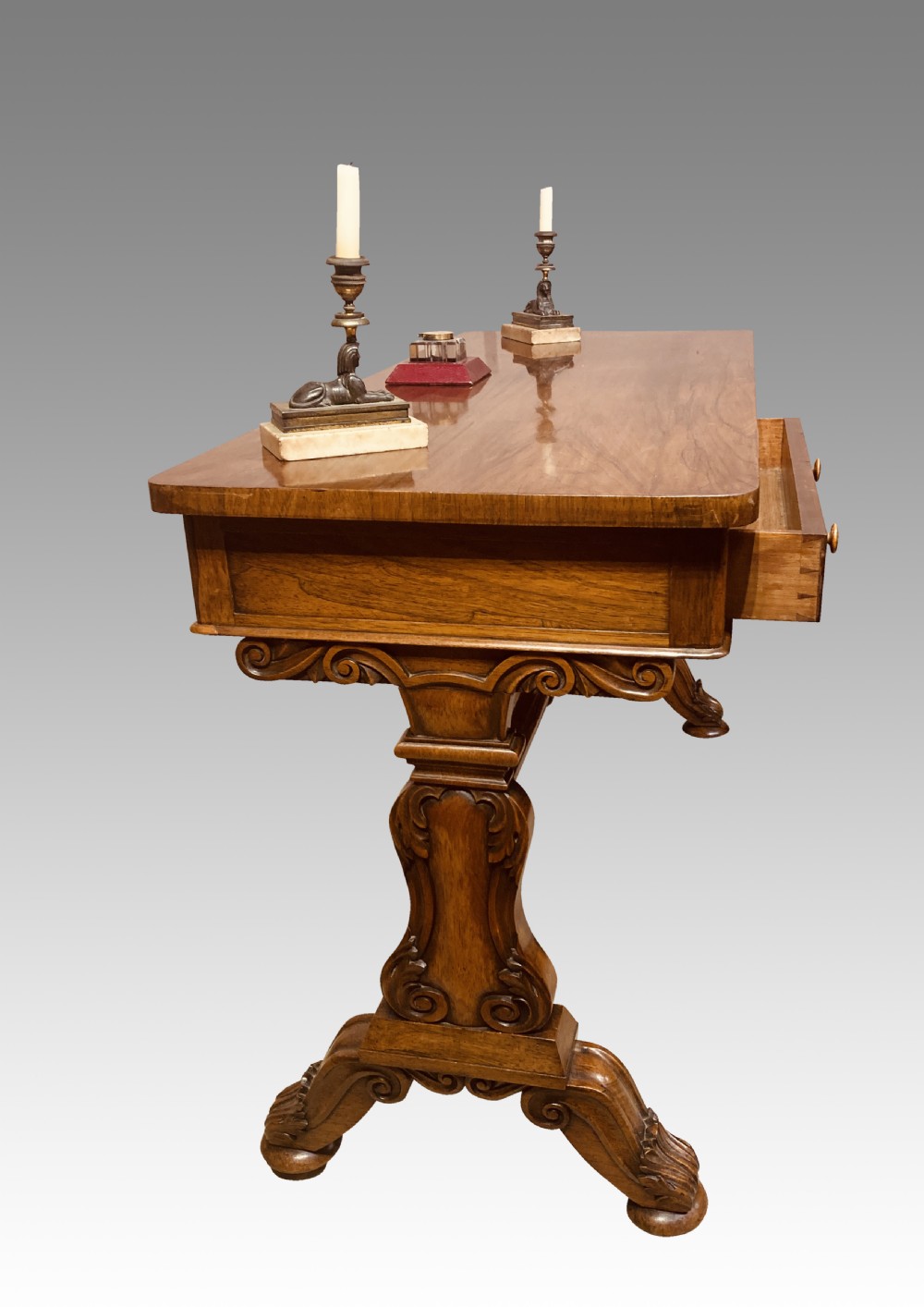 William IV rosewood writing table.   View III