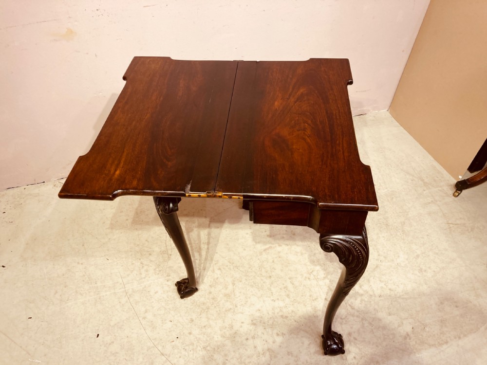 Antique Irish mahogany tea table . View III