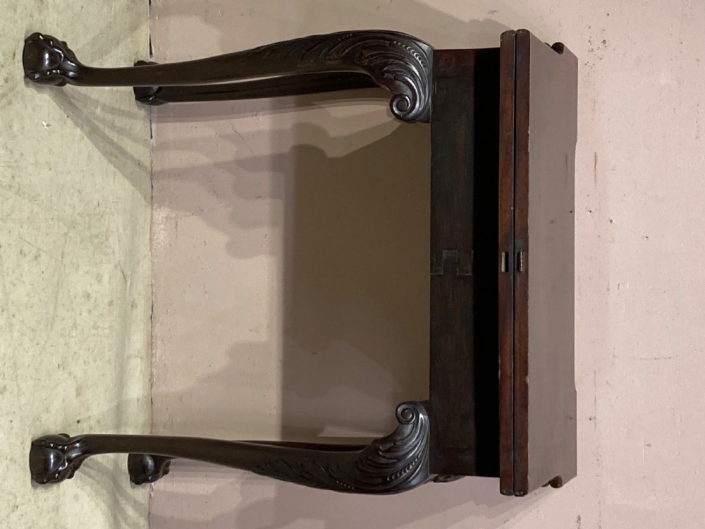 Antique Irish mahogany tea table . View IV