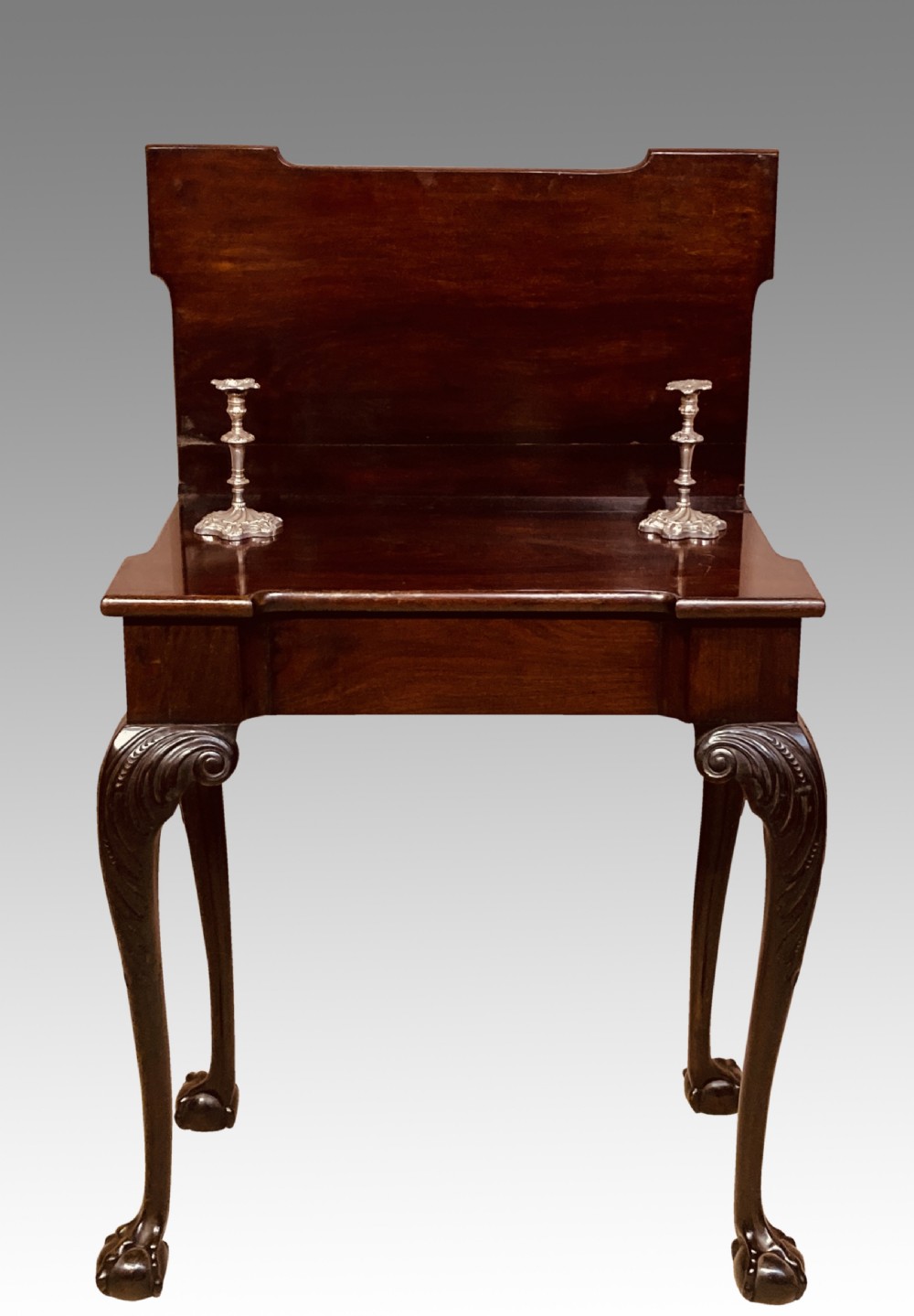Antique Irish mahogany tea table . View IX