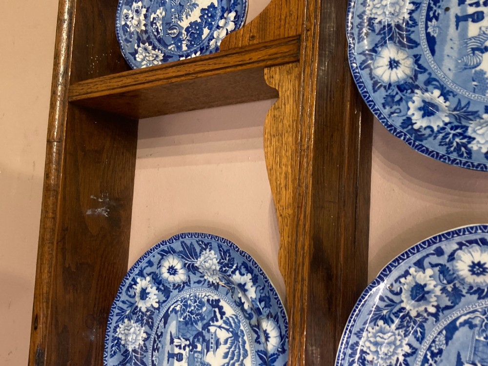 Small Welsh oak hanging shelves. View II