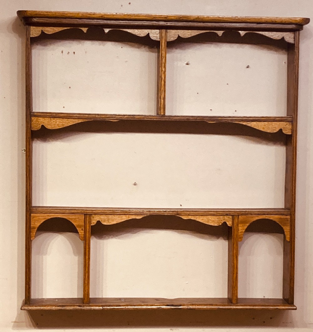 Small Welsh oak hanging shelves.