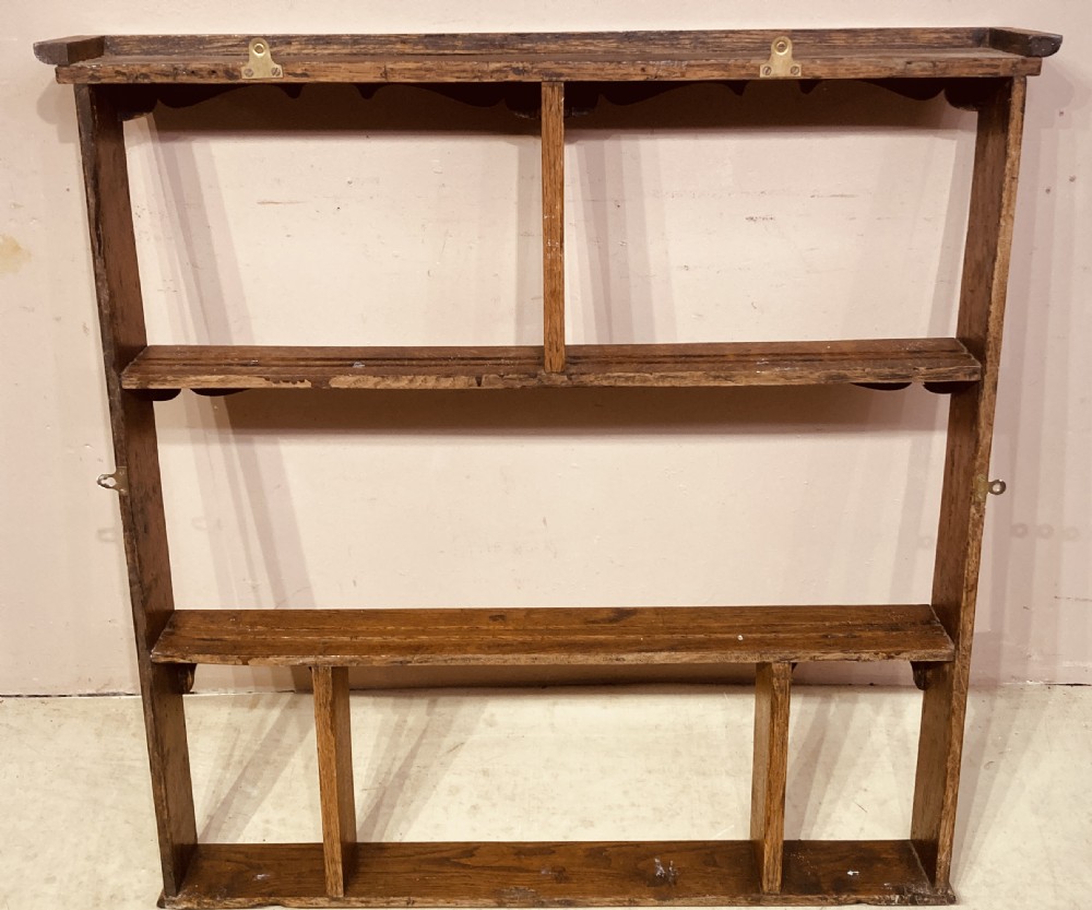 Small Welsh oak hanging shelves. View VI