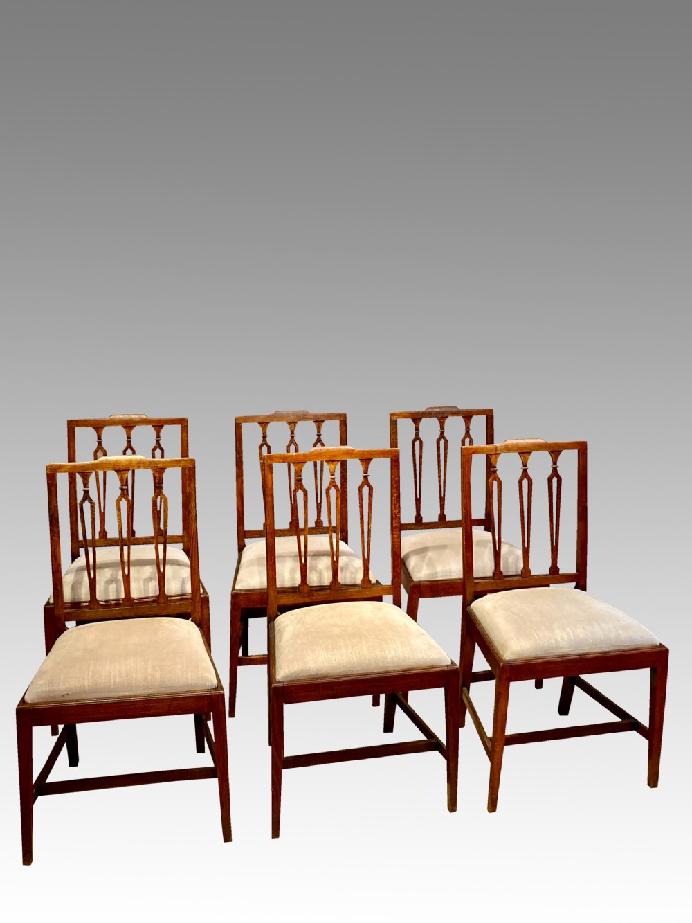 Set of 6 Georgian country dining chairs.