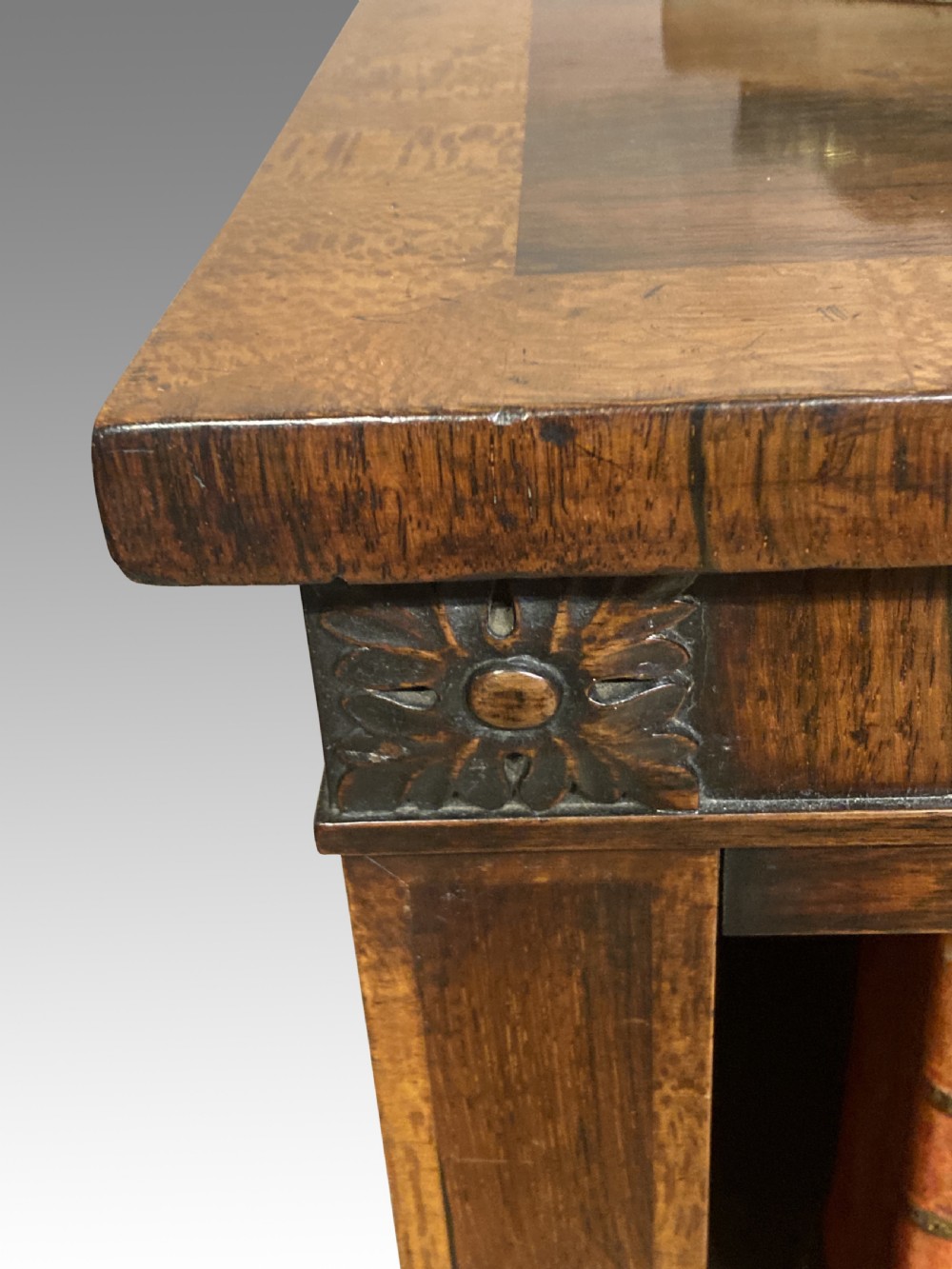 Regency rosewood open bookcase. View VI