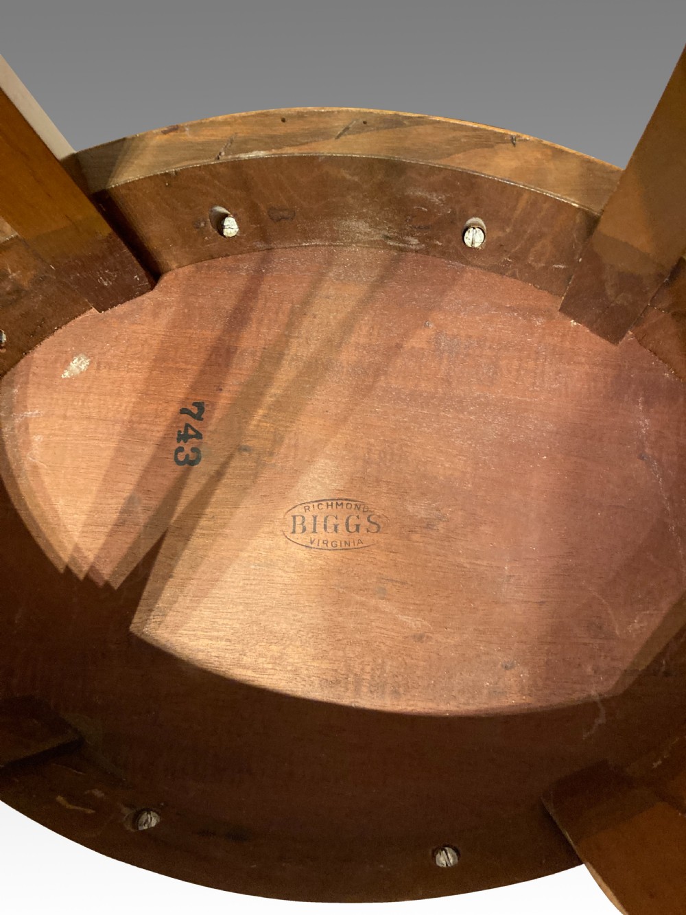 Pair of oval mahogany lamp tables. View II