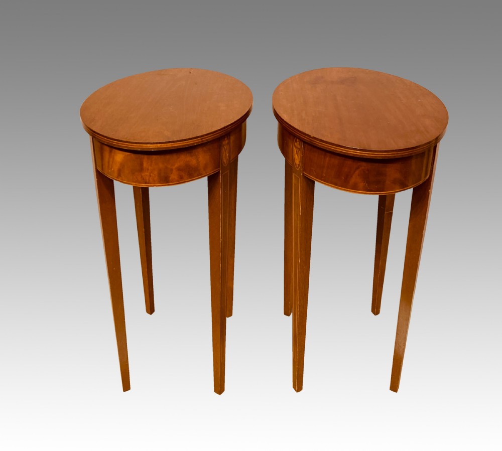 Pair of oval mahogany lamp tables. View IV