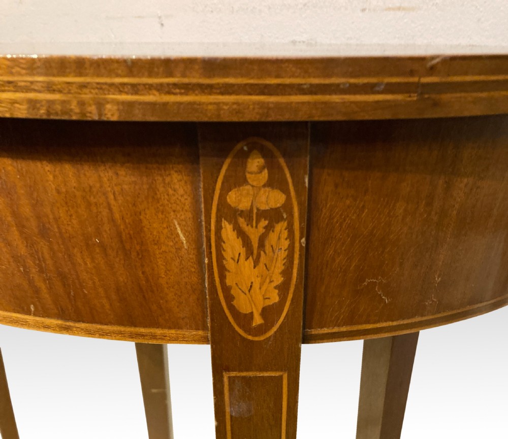 Pair of oval mahogany lamp tables. View V