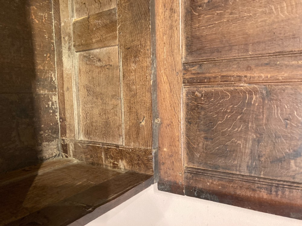 Small Charles I oak coffer.  View VIII